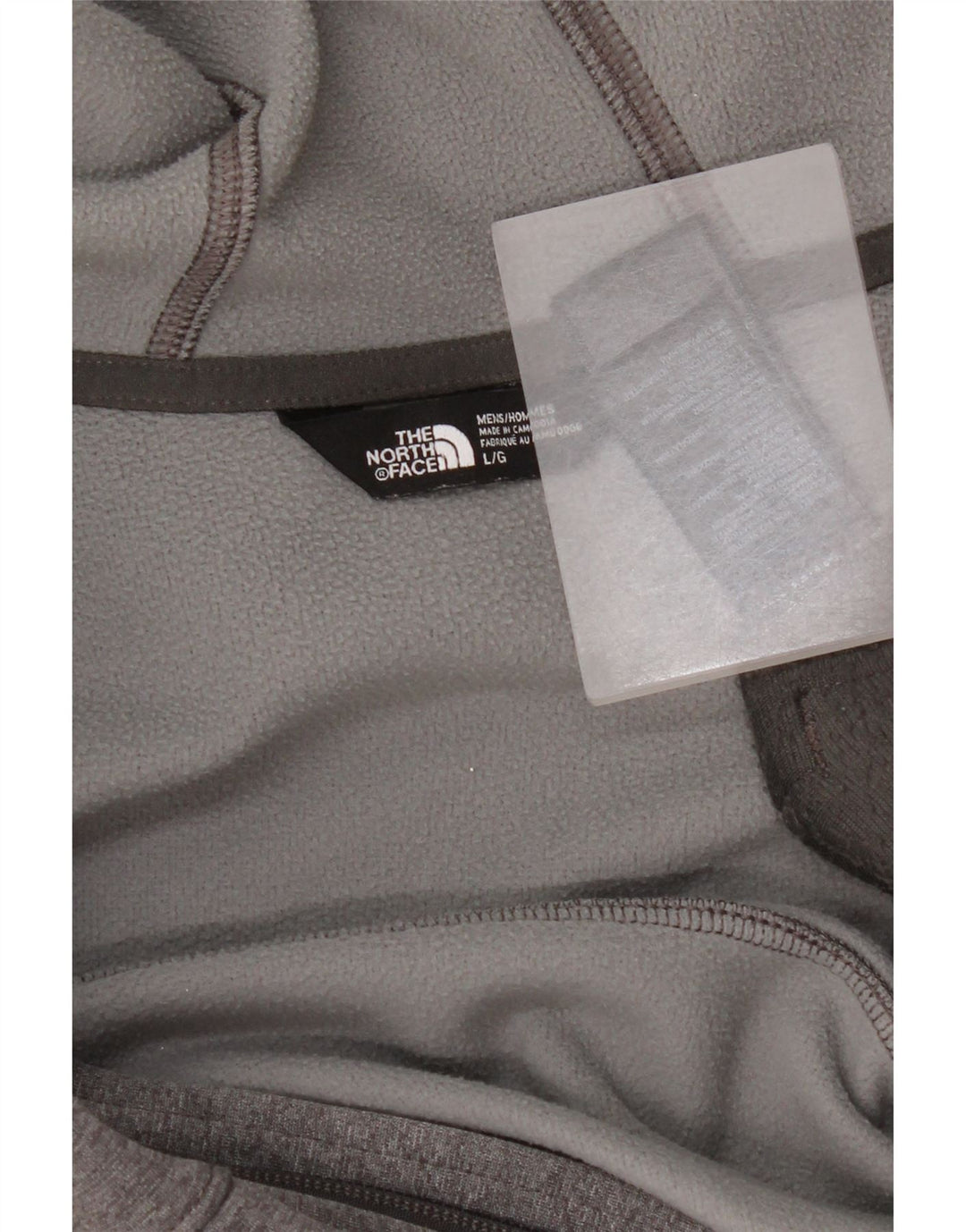 Ανδρικό πουλόβερ με κουκούλα με φερμουάρ North Face μεγάλο γκρι πολυεστέρα