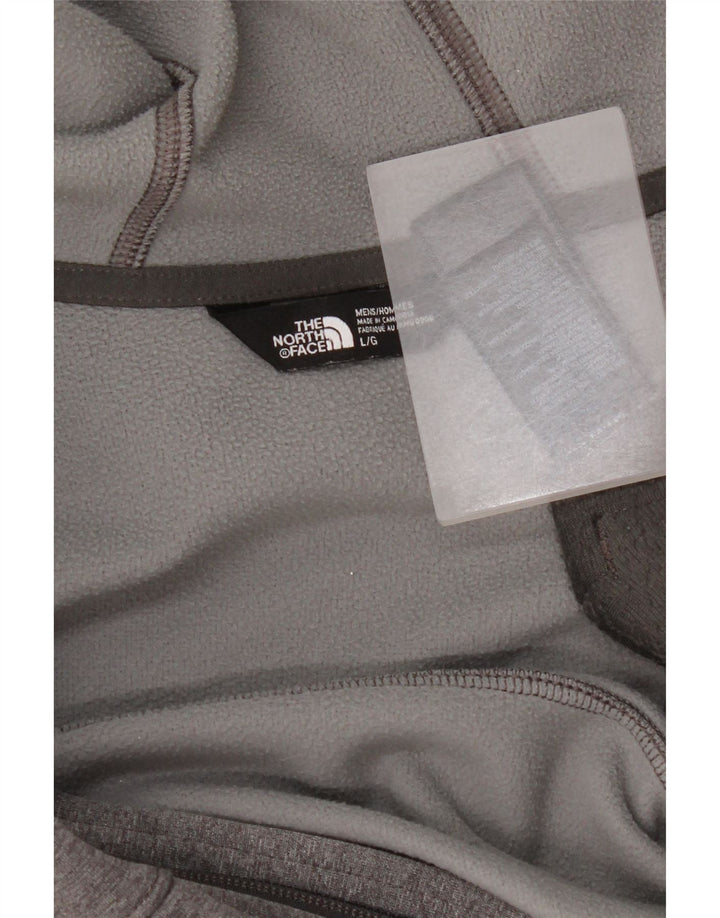Ανδρικό πουλόβερ με κουκούλα με φερμουάρ North Face μεγάλο γκρι πολυεστέρα