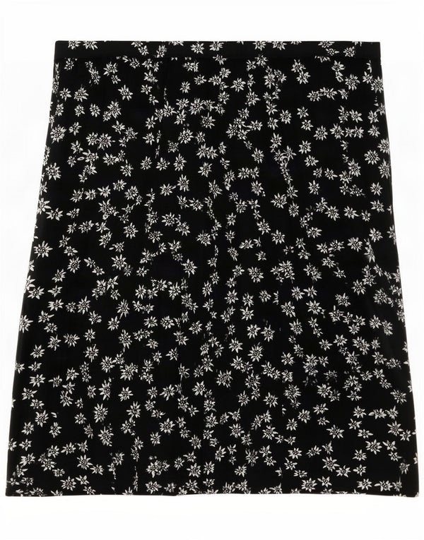 Vintage Γυναικεία Πλισέ Φούστα 2XL W40 Μαύρη Floral