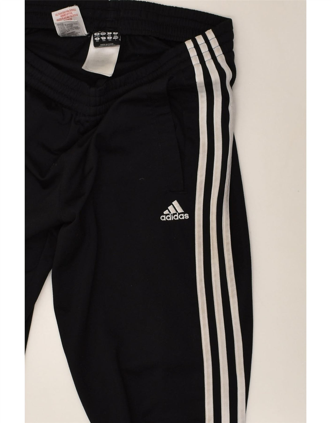 ADIDAS Girls Tracksuit Trousers 13-14 Years Black Polyester | Vintage Adidas | Thrift | Second-Hand Adidas | Used Clothing | Messina Hembry 