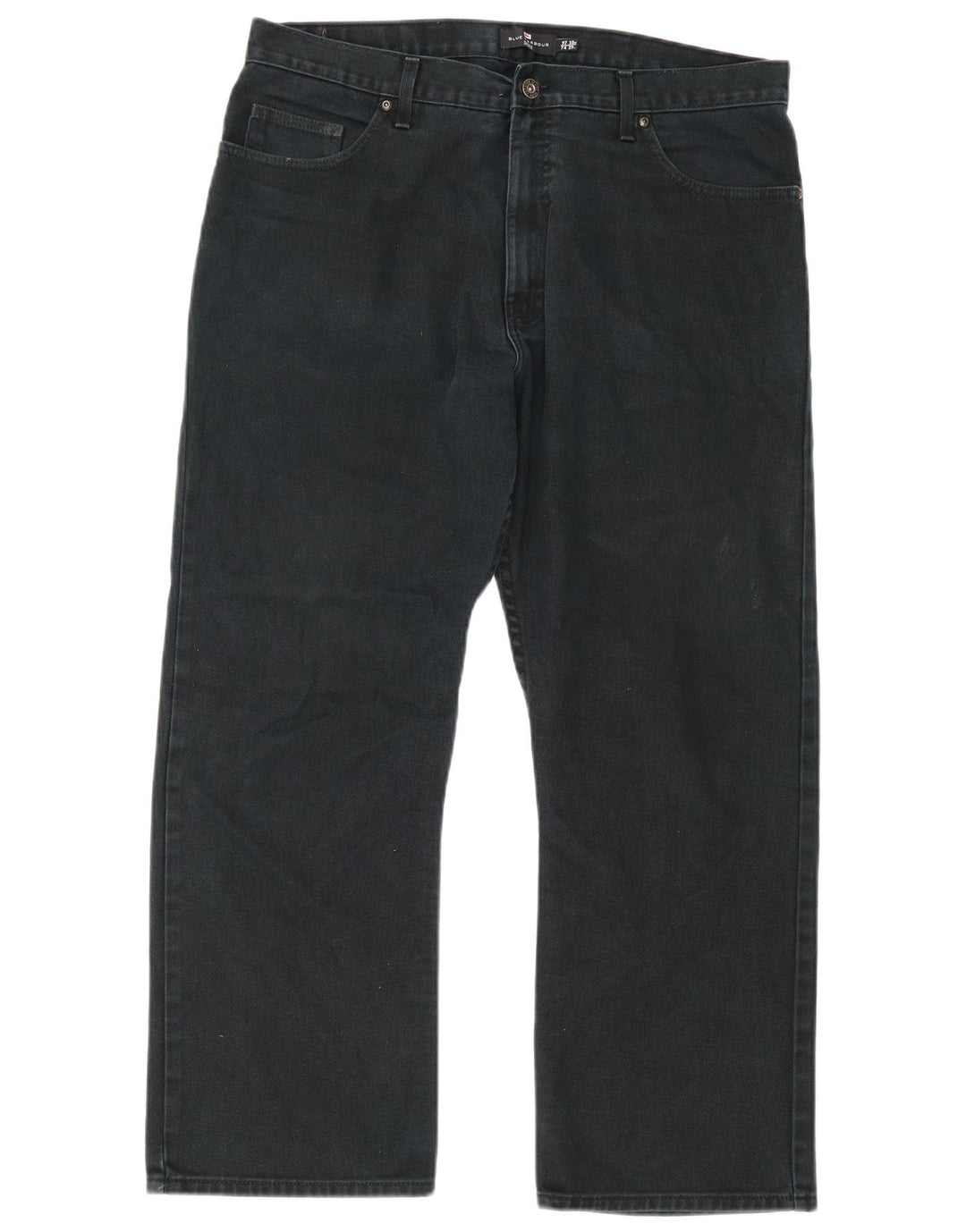 Marks & Spencer Ανδρικό Μπλε Harbor Straight Jeans W38 L29 Μαύρο βαμβακερό