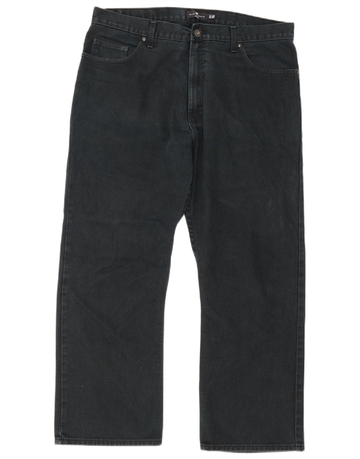 Marks & Spencer Ανδρικό Μπλε Harbor Straight Jeans W38 L29 Μαύρο βαμβακερό