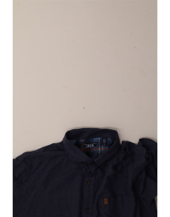 IZOD Mens Shirt Large Navy Blue Cotton Vintage Izod and Second-Hand Izod from Messina Hembry 
