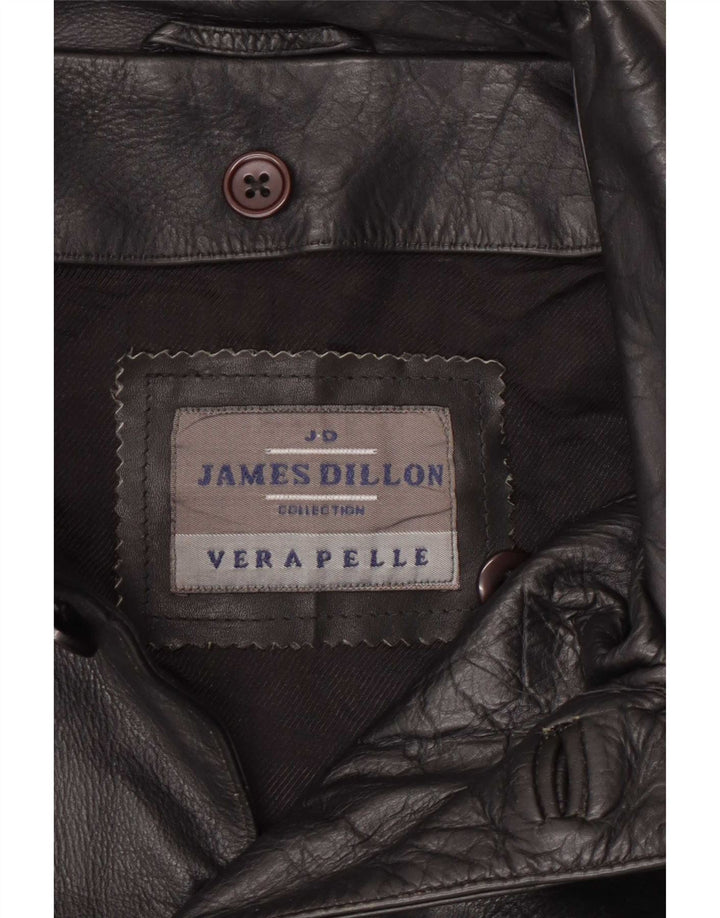 James Dillon Ανδρικό Δερμάτινο Μπουφάν UK 42 XL Μαύρο