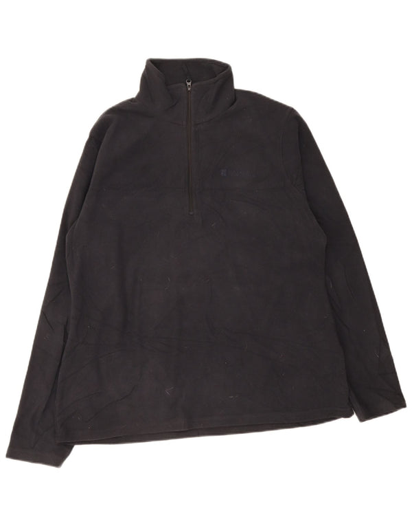 Warehouse Womens Zip Neck Fleece Jumper UK 16 Large Black Polyester