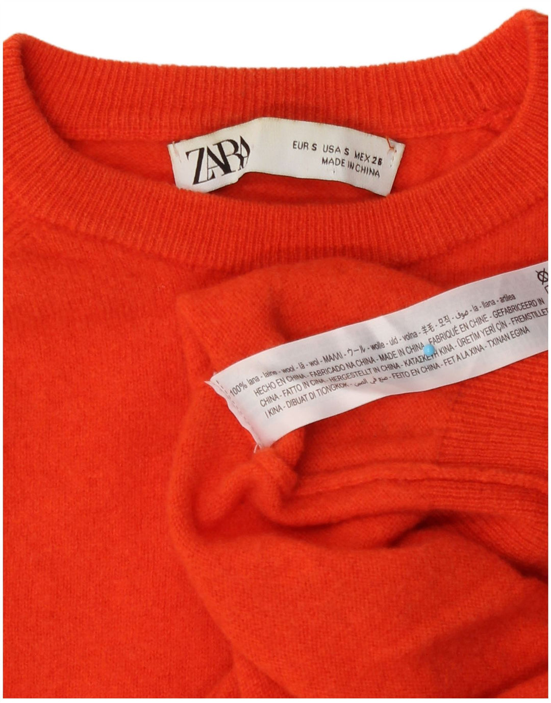Ανδρικό πουλόβερ Zara Crew Neck Jumper Μικρό Μαλλί πορτοκαλί