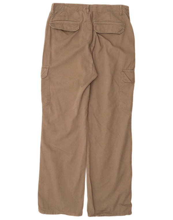 Zara Γυναικείο Παντελόνι Cargo Loose Fit EU 42 Large W32 L31 Beige βαμβακερό