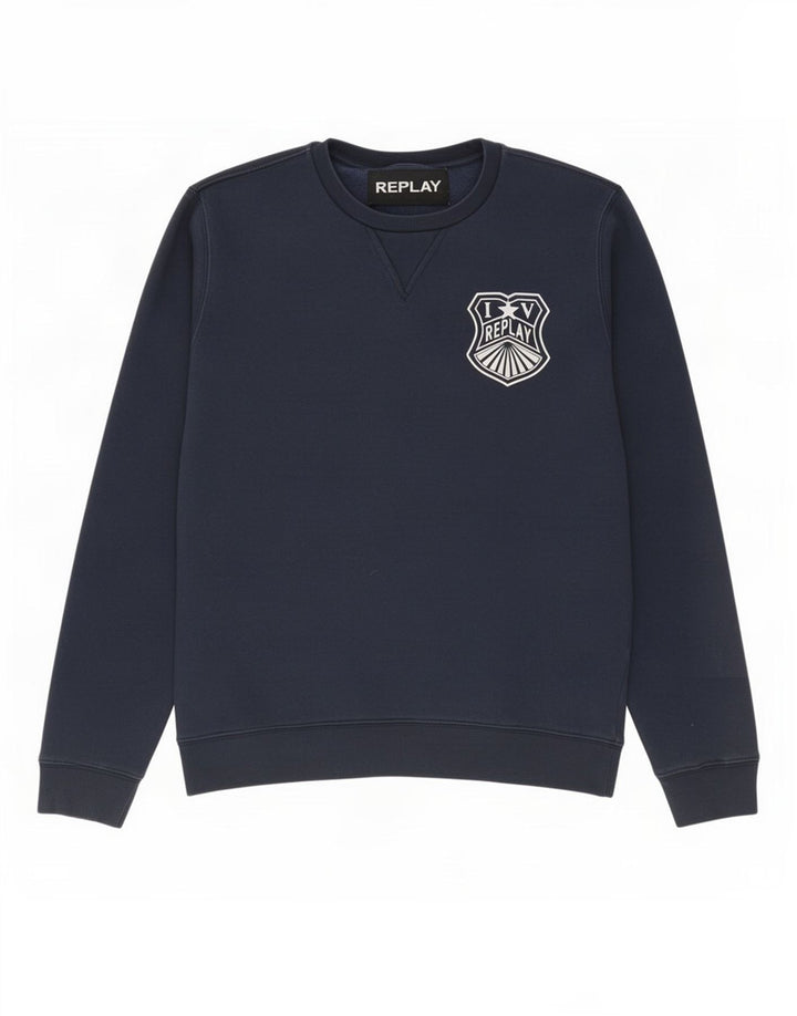 Ανδρικό φούτερ Replay Jumper Medium Navy Blue Cotton