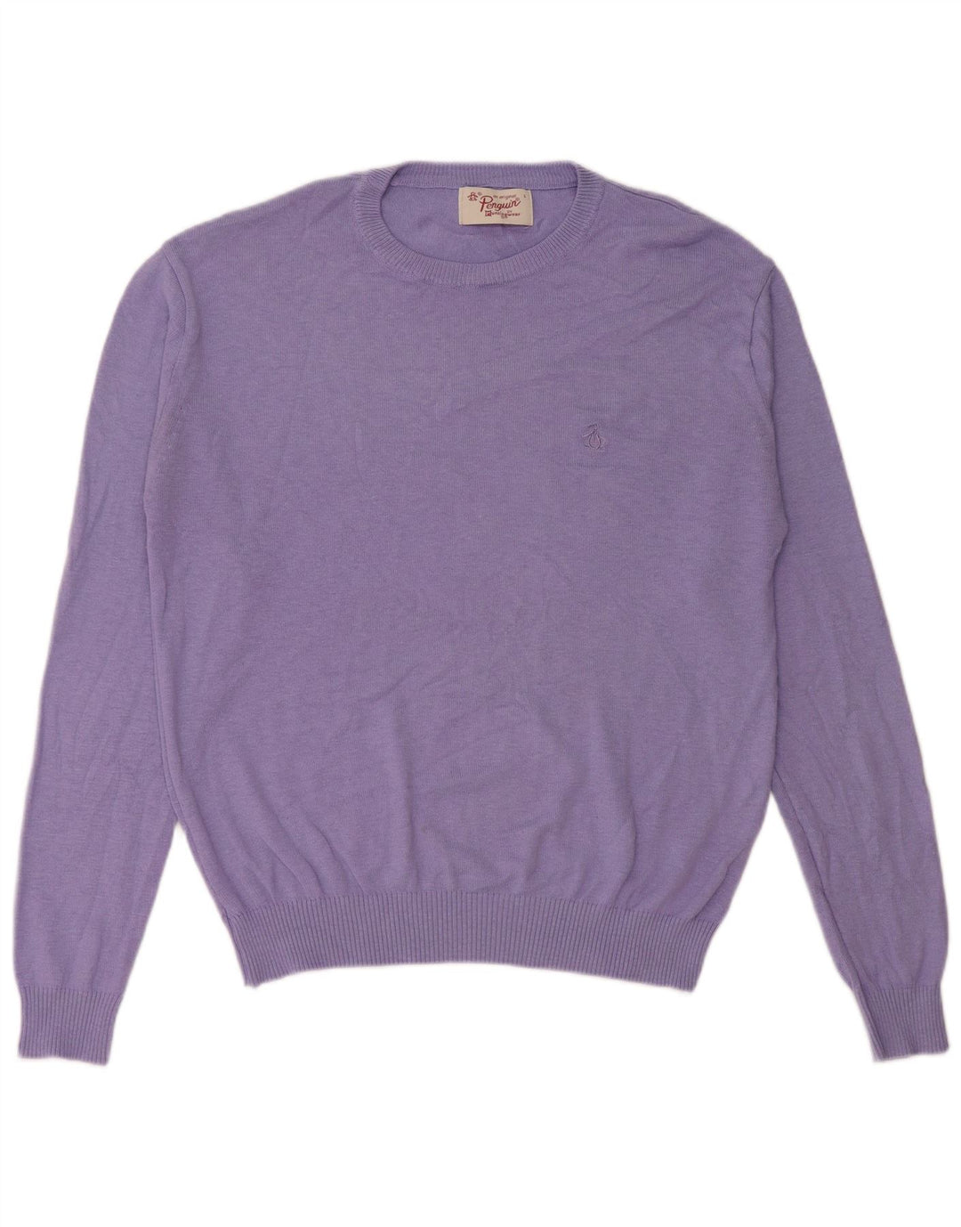 Πουλόβερ Penguin Mens Crew Neck Jumper Μεγάλο Μωβ
