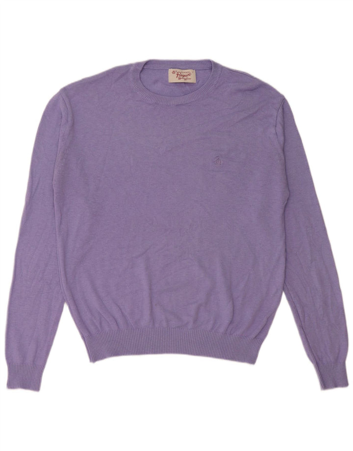 Πουλόβερ Penguin Mens Crew Neck Jumper Μεγάλο Μωβ