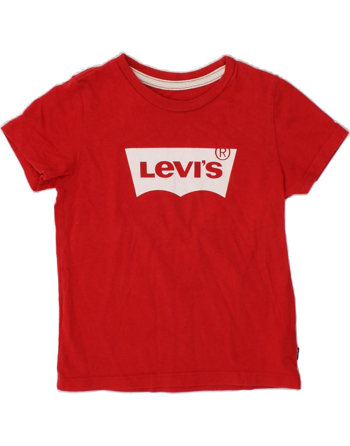 LEVI'S Boys Graphic T-Shirt Top 2-3 Years Red Cotton Vintage Levi's and Second-Hand Levi's from Messina Hembry 