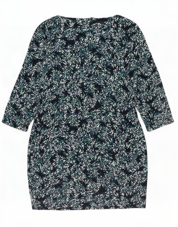 Marks & Spencer Γυναικείο Βασικό Φόρεμα UK 12 Medium Navy Blue Spotted