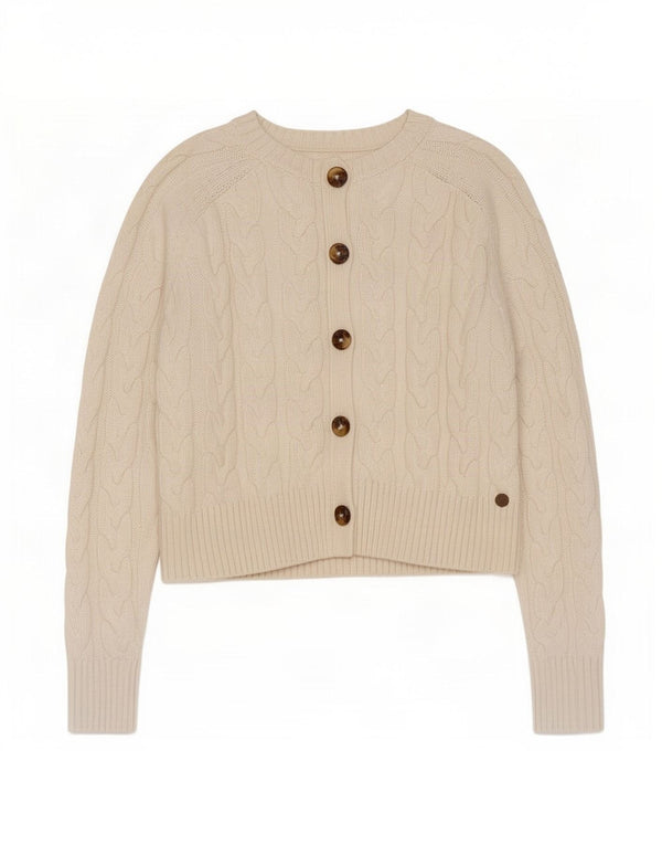 Jack Wills Γυναικεία Ζακέτα πουλόβερ UK 12 μεσαίο λευκό βαμβακερό