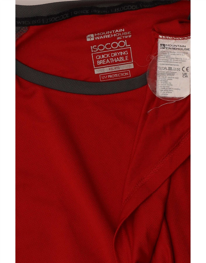 Ανδρικό T-Shirt Mountain Warehouse Top 4XL Red Colorblock Polyester
