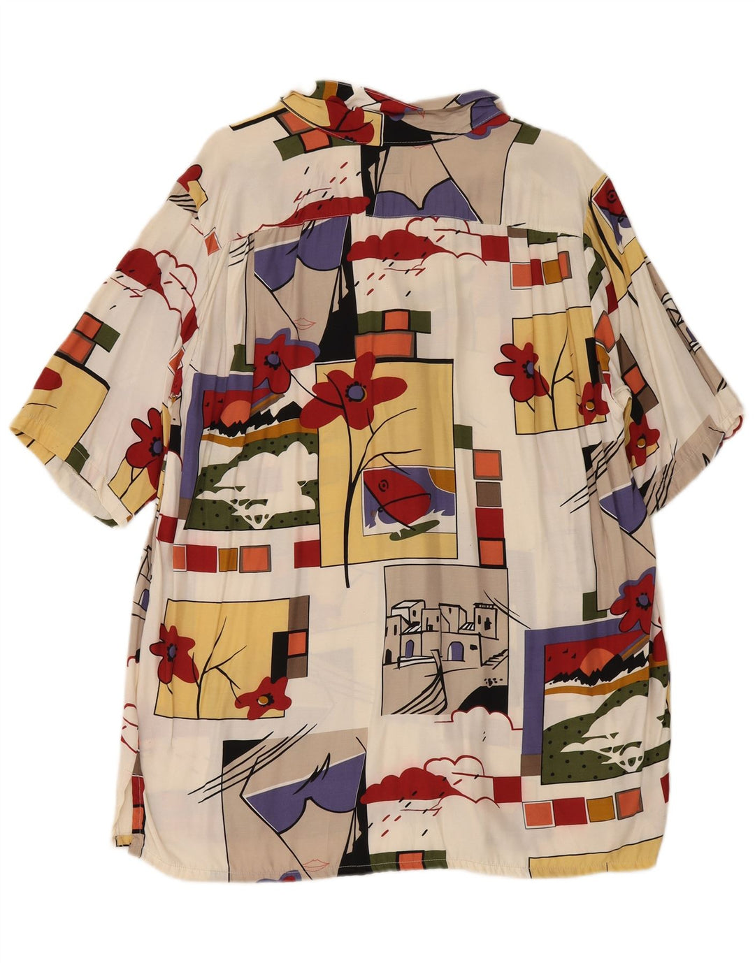 Vintage Γυναικείο Oversized γραφικό Μπλούζα UK 16 Large πολύχρωμο