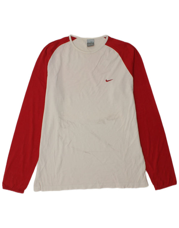 Ανδρικό τοπ Nike μακρυμάνικο UK 45/47 XL Λευκό βαμβακερό μπλοκ