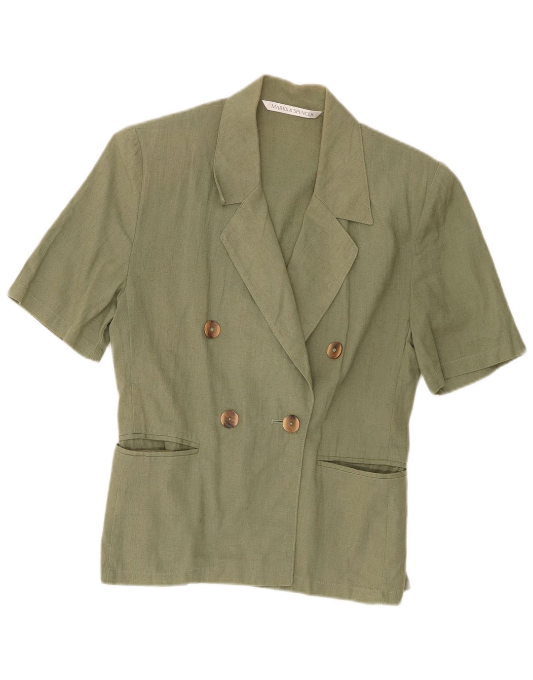 Marks & Spencer Γυναικείο κοντομάνικο σακάκι UK 10 Small Khaki