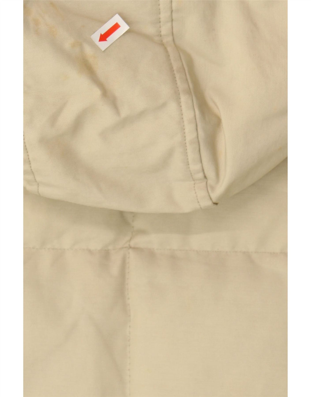 WOOLRICH Womens Hooded Padded Coat UK 16 Large Beige Nylon Vintage Woolrich and Second-Hand Woolrich from Messina Hembry 