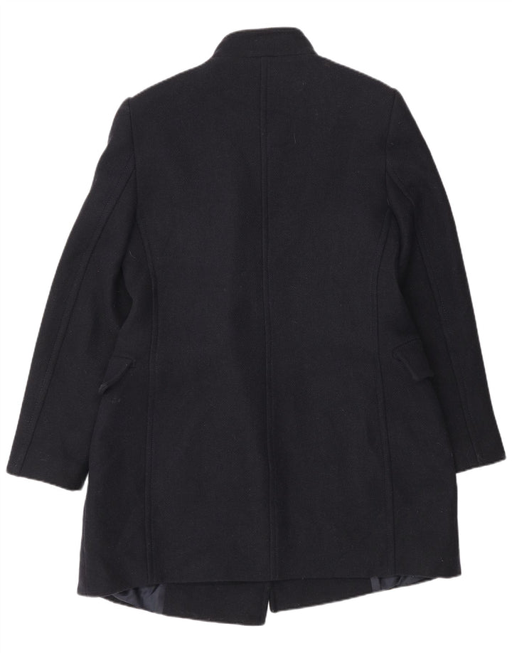 Zara Γυναικείο Παλτό UK 16 Large Navy Blue Wool