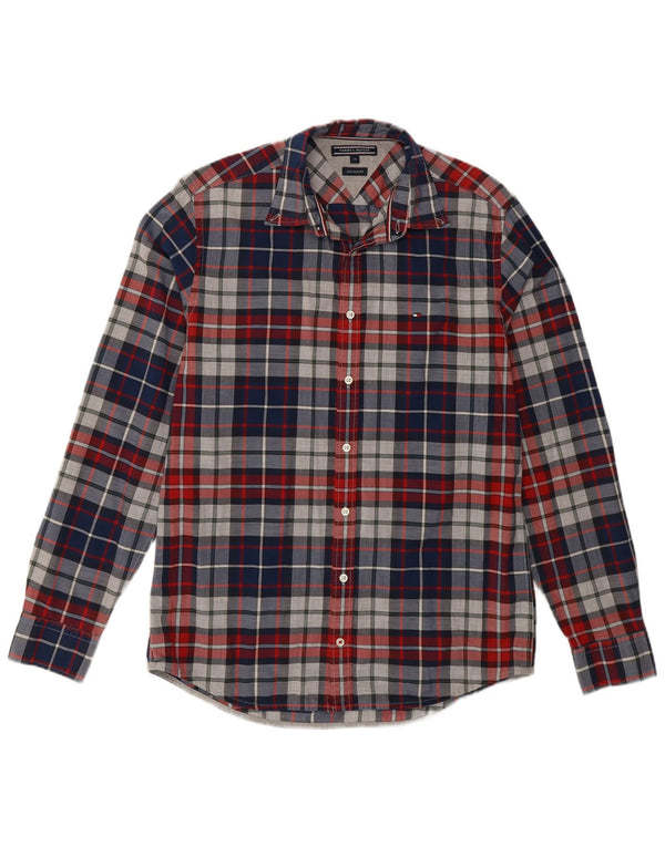 Tommy Hilfiger Ανδρικό πουκάμισο New York Fit Medium Blue καρό βαμβακερό