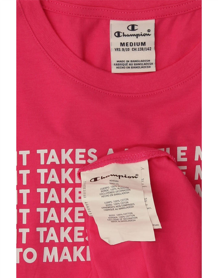 Champion Girls Graphic Basic Φόρεμα 9-10 ετών Medium Pink Cotton