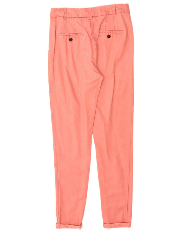 Zara Γυναικείο παντελόνι Chino με καρφίτσες XS W24 L29 Pink Lyocell