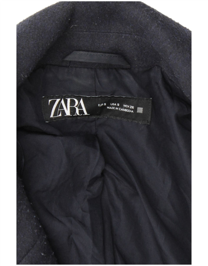 Zara Ανδρικό παλτό με διπλό στήθος UK 36 Small Navy Blue Polyester