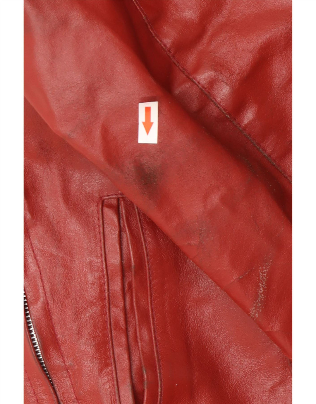 Vintage Γυναικείο Δερμάτινο Μπουφάν UK 14 Medium Red