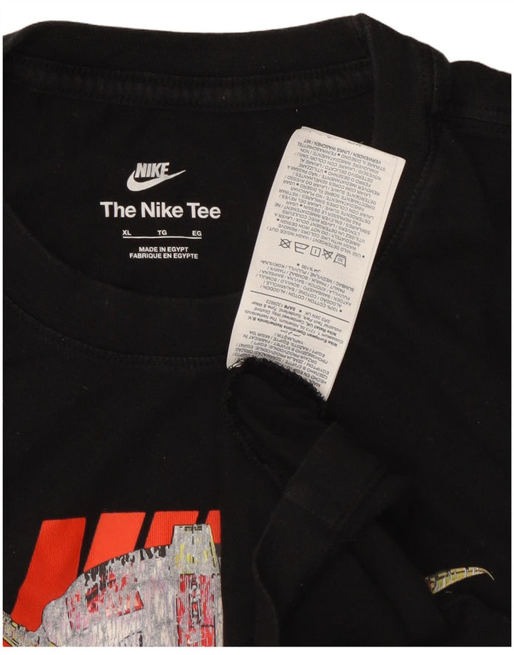 Ανδρικό γραφικό T-shirt Nike XL Μαύρο βαμβακερό