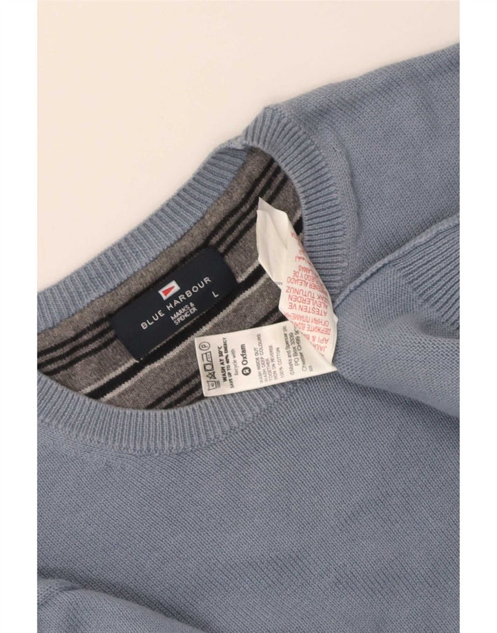 Ανδρικό πουλόβερ Marks & Spencer Blue Harbour Crew Neck Jumper από μεγάλο βαμβάκι