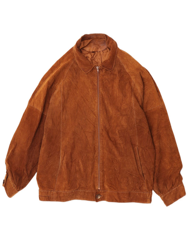 Vintage Ανδρικό Suede Jacket IT 54 2XL Καφέ Δερμάτινο