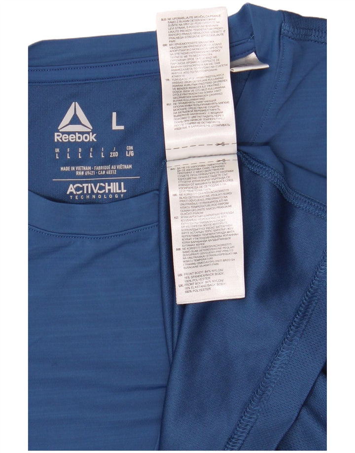 Ανδρικό T-Shirt Reebok Top Large Blue Polyester