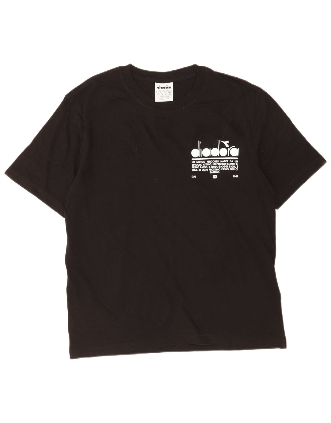 Diadora Ανδρικό γραφικό T-Shirt Top Μικρό μαύρο βαμβακερό