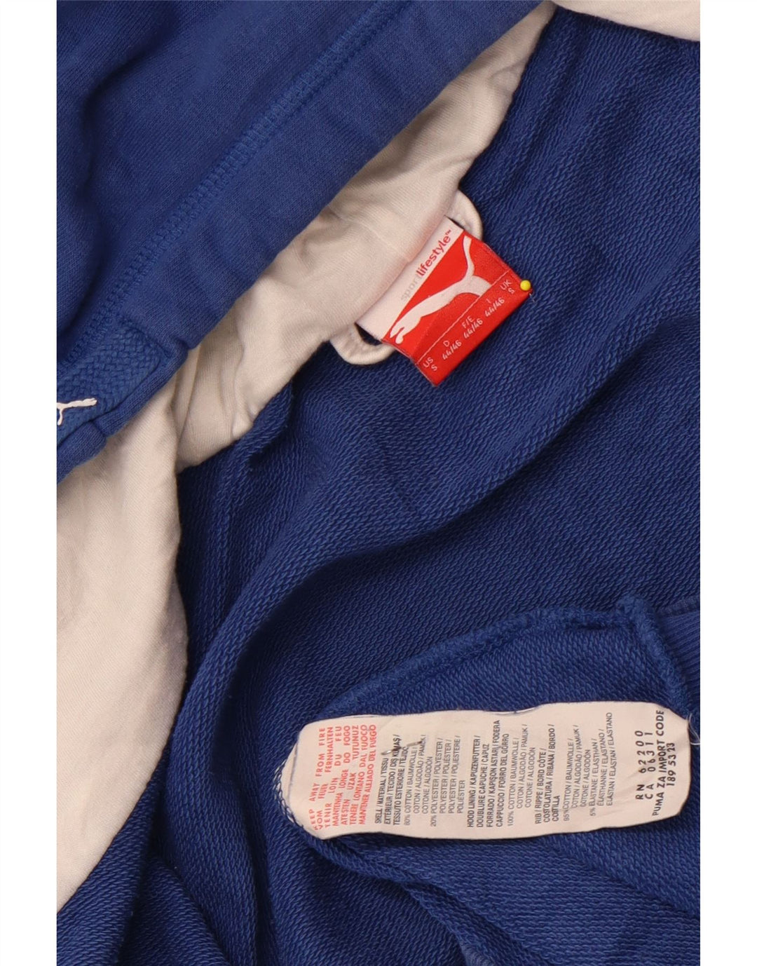 Ανδρικό πουλόβερ με κουκούλα με φερμουάρ Puma μικρό μπλε βαμβακερό