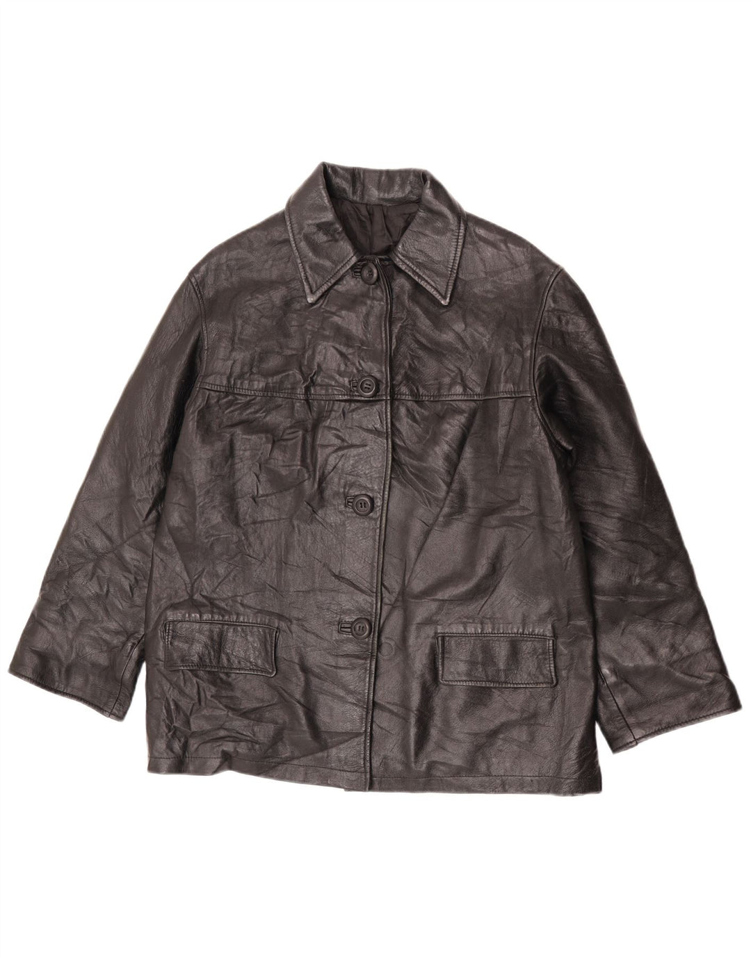 Vintage Γυναικείο Δερμάτινο Μπουφάν IT 44 Medium Black Leather