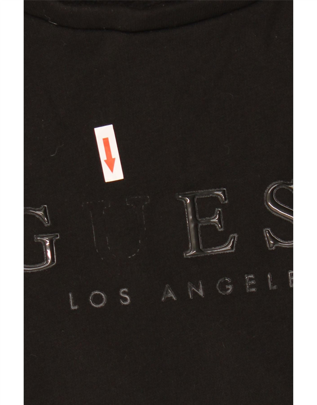 Guess Γυναικεία υπερμεγέθη Crop γραφική φούτερ Jumper UK 14 Large Black