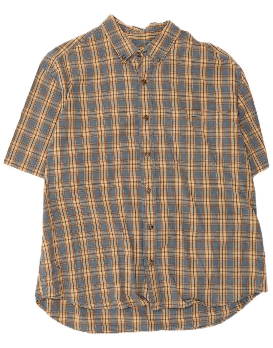 EDDIE BAUER Ανδρικό κοντομάνικο πουκάμισο XL Μπλε βαμβακερό
