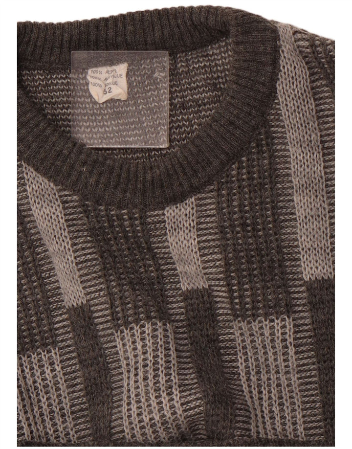 Ανδρικό πουλόβερ Vintage Crew Neck Jumper IT 52 Μεγάλο Γκρι Γεωμετρικό Ακρυλικό