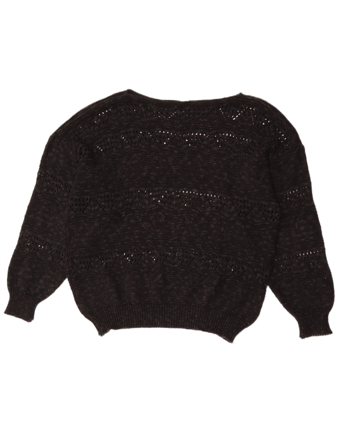 Vintage γυναικείο πουλόβερ με λαιμόκαυστο EU 40 Medium Black Geometric
