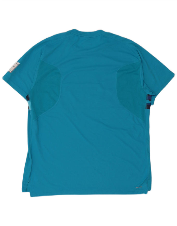 Ανδρικό γραφικό μπλουζάκι Nike ανδρικό Dri Fit Top XL Blue Camouflage Polyester
