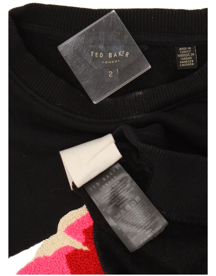 Γυναικείο πουλόβερ με λαιμόκοψη Ted Baker Graphic Crew, μέγεθος 2 Small μαύρο