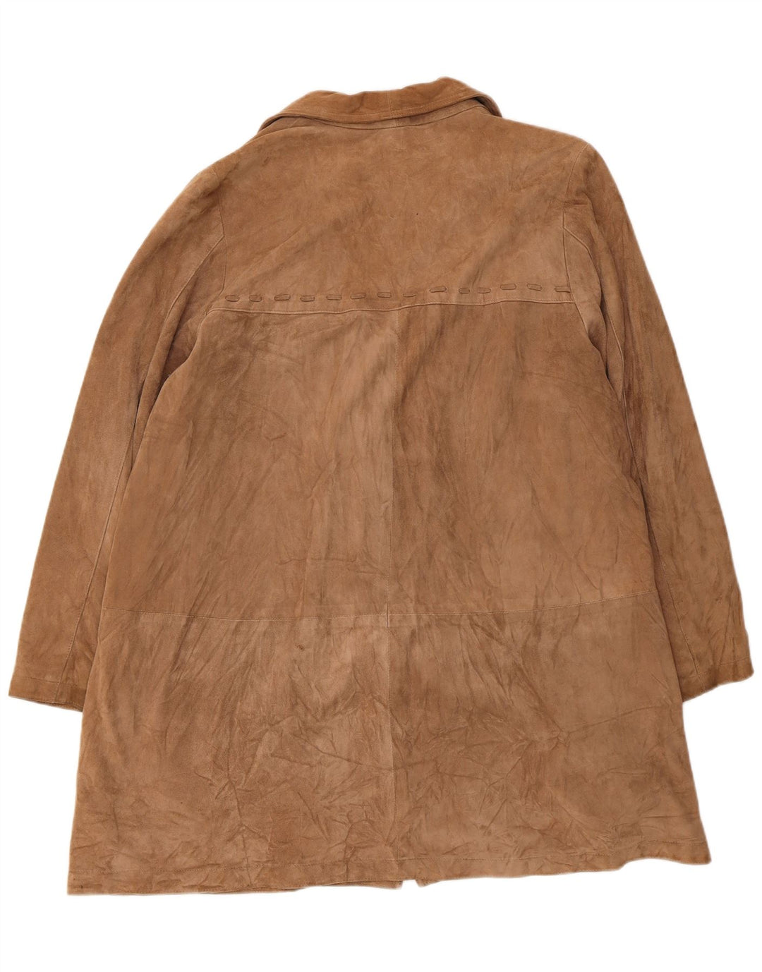 Vintage γυναικείο σουέτ πανωφόρι UK 14 Medium Beige Leather