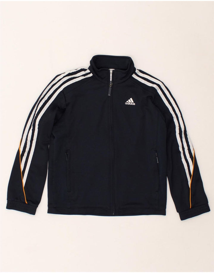 ADIDAS Boys Tracksuit Top Jacket 9-10 Years Navy Blue Polyester | Vintage Adidas | Thrift | Second-Hand Adidas | Used Clothing | Messina Hembry 