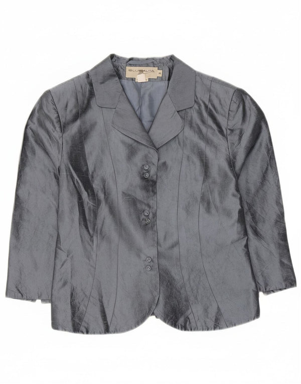 Blunauta Γυναικείο σακάκι σακάκι με 6 κουμπιά IT 42 μεσαίο γκρι μεταξωτό