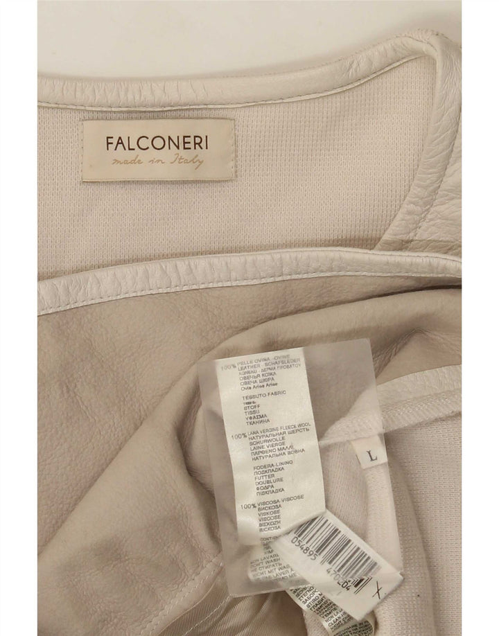 Falconeri Γυναικείο Δερμάτινο Μπουφάν UK 14 Large Beige