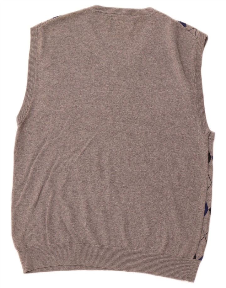 CHAPS Ανδρικό γιλέκο Tank Top Large Grey Argyle/Diamond Cotton