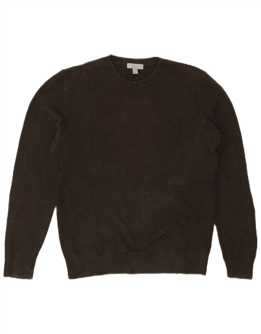Ανδρικό πουλόβερ Cos Crew Neck Jumper Μεσαίο βαμβακερό χακί