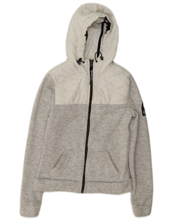 Superdry γυναικεία φόρμα με κουκούλα Top Jacket UK 6 XS Grey Colourblock