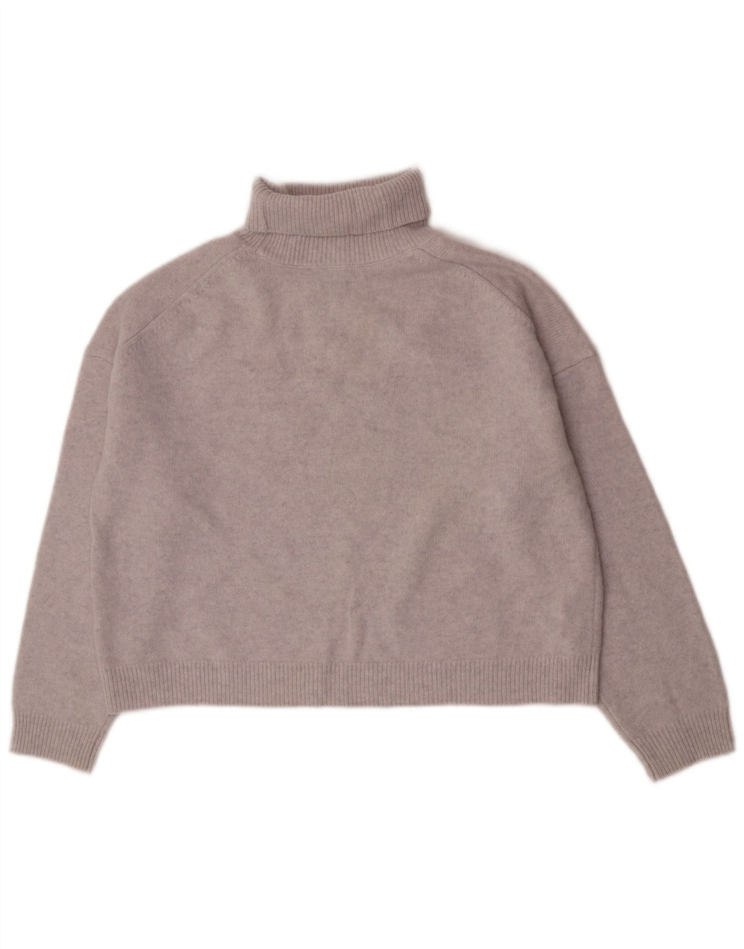 Massimo Dutti Γυναικείο πουλόβερ μεγάλου μεγέθους με ρολό λαιμόκοψη UK 6 XS γκρι μαλλί