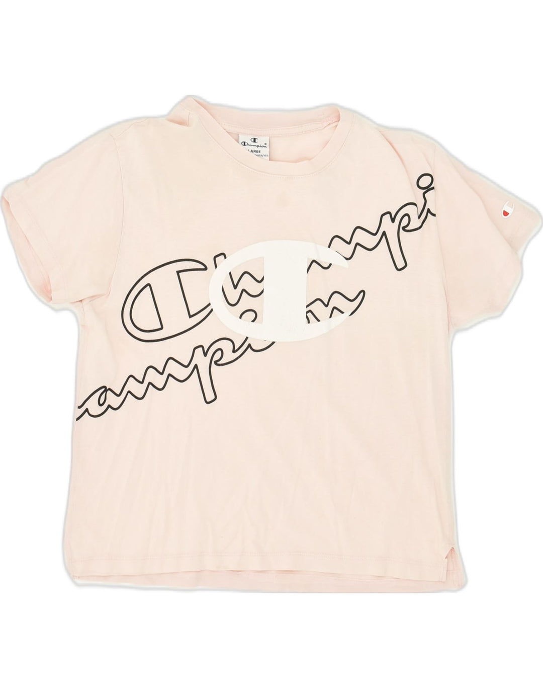 CHAMPION Girls Graphic T-Shirt Top 11-12 Years Large Pink Cotton | Vintage Champion | Thrift | Second-Hand Champion | Used Clothing | Messina Hembry 